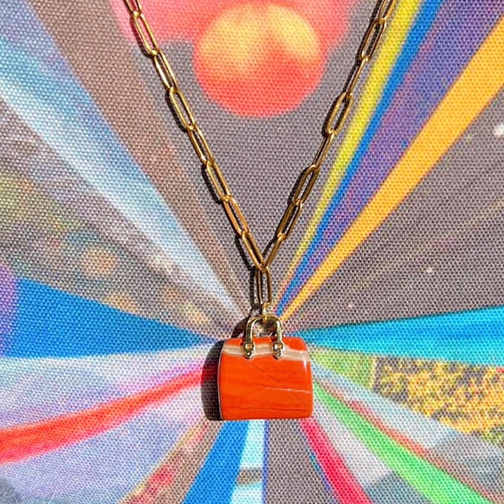Red Jasper Purse Necklace